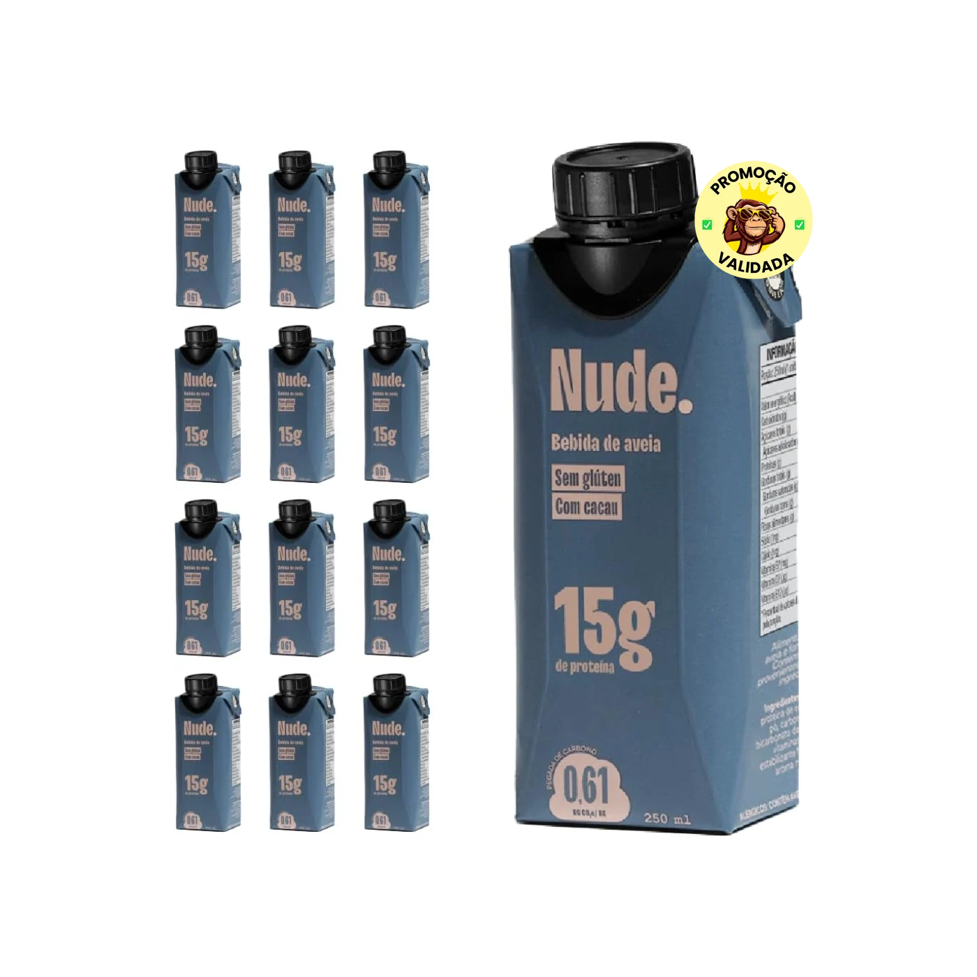 Promoção Pack Nude Bebida Proteica de Aveia Cacau 250ml Desconto